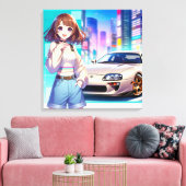 Anime Toyota Supra Leinwanddruck (Insitu (Wohnzimmer))