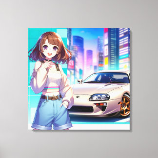 Anime Toyota Supra Leinwanddruck
