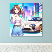 Anime Toyota Supra Leinwanddruck (Insitu (Holzboden))