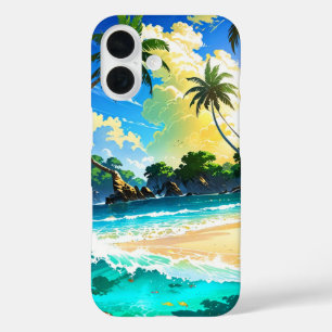 Anime Tropical Beach Paradise iPhone 16 Hülle