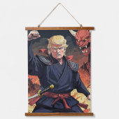 Anime Trump - Fist erhoben Wandteppich Mit Holzrahmen (Vorderseite)
