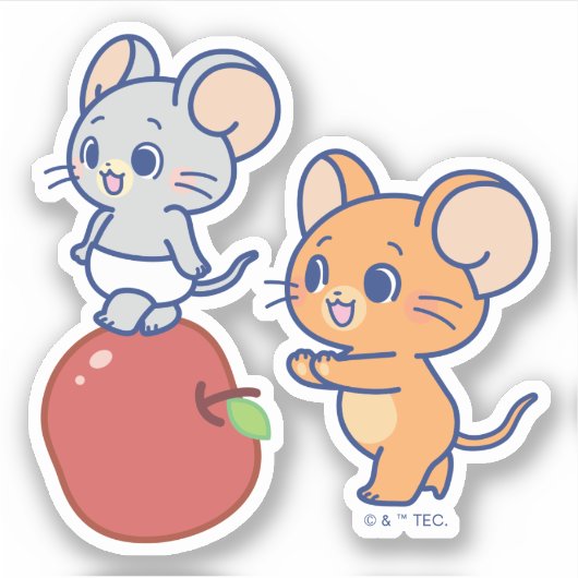 Anime Tuffy und Jerry Apple Rolling Aufkleber (Vorderseite)
