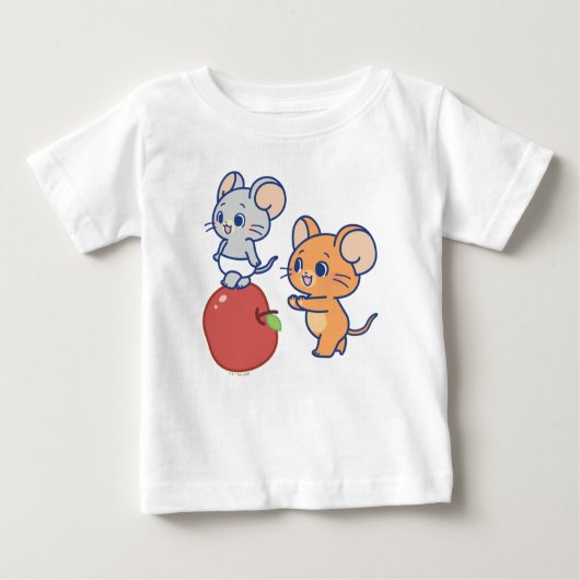 Anime Tuffy und Jerry Apple Rolling Baby T-shirt (Vorderseite)