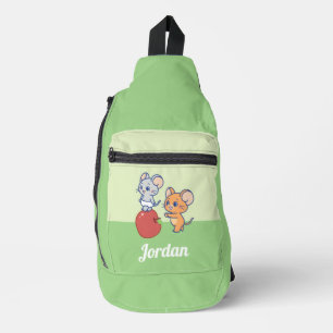 Anime Tuffy und Jerry Apple Rolling Crossbody Bag