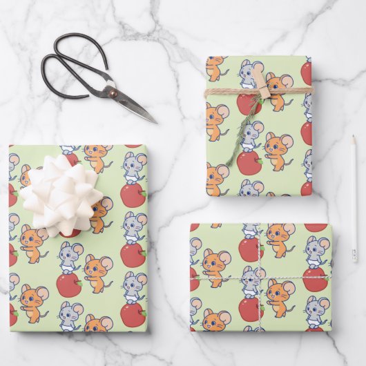 Anime Tuffy und Jerry Apple Rolling Geschenkpapier Set (Vorderseite)