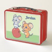 Anime Tuffy und Jerry Apple Rolling Metall Brotdose (Rückseite)