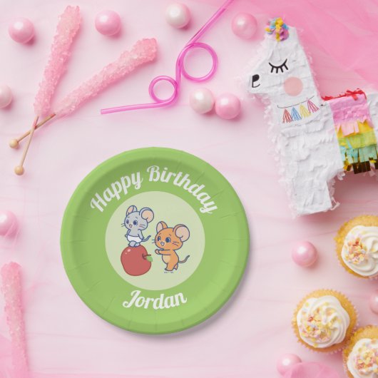 Anime Tuffy und Jerry Apple Rolling Pappteller (Party)