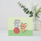 Anime Tuffy und Jerry Apple Rolling Postkarte (Stehend Vorderseite)