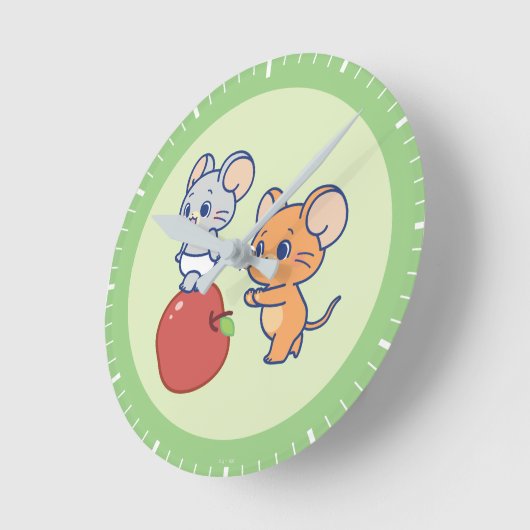 Anime Tuffy und Jerry Apple Rolling Runde Wanduhr (Winkel)