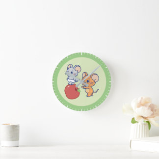 Anime Tuffy und Jerry Apple Rolling Runde Wanduhr