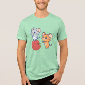 Anime Tuffy und Jerry Apple Rolling Tri-Blend Shirt (Vorderseite)