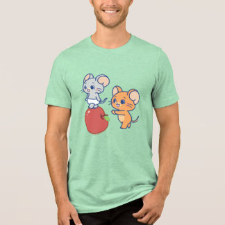 Anime Tuffy und Jerry Apple Rolling Tri-Blend Shirt