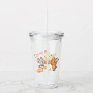 Anime Tuffy und Jerry Cheers zu Käse Acryltrinkbecher