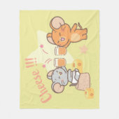 Anime Tuffy und Jerry Cheers zu Käse Fleecedecke (Vorderseite)