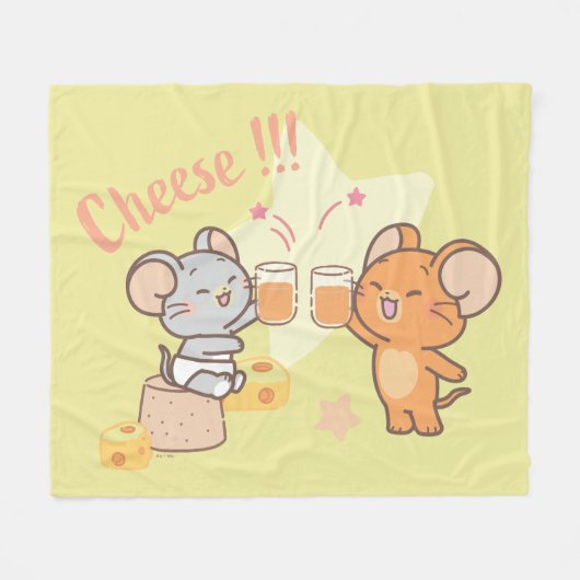 Anime Tuffy und Jerry Cheers zu Käse Fleecedecke (Vorderseite (Horizontal))