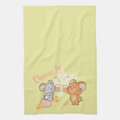Anime Tuffy und Jerry Cheers zu Käse Geschirrtuch (Vertikal)