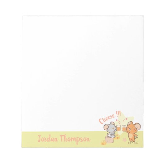 Anime Tuffy und Jerry Cheers zu Käse Notizblock (Vorderseite)