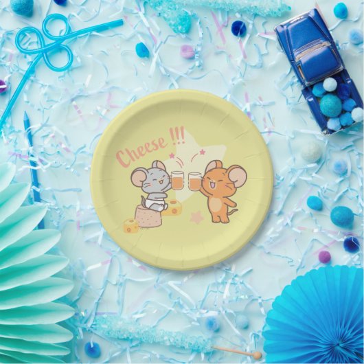 Anime Tuffy und Jerry Cheers zu Käse Pappteller (Party)