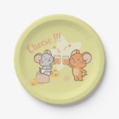 Anime Tuffy und Jerry Cheers zu Käse Pappteller (Vorderseite)
