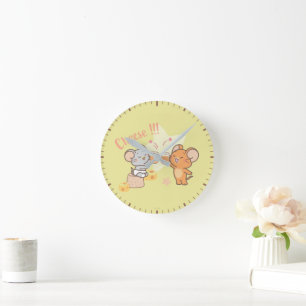 Anime Tuffy und Jerry Cheers zu Käse Runde Wanduhr