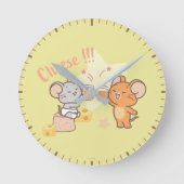 Anime Tuffy und Jerry Cheers zu Käse Runde Wanduhr (Vorderseite)