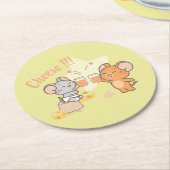 Anime Tuffy und Jerry Cheers zu Käse Runder Pappuntersetzer (Angewinkelt)