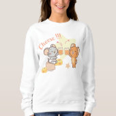 Anime Tuffy und Jerry Cheers zu Käse Sweatshirt (Vorderseite)