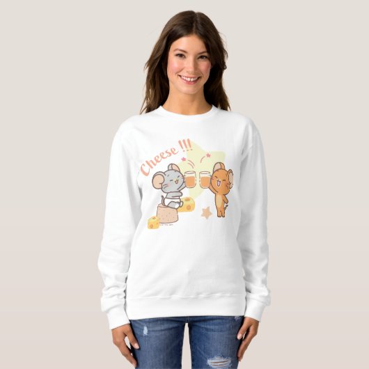 Anime Tuffy und Jerry Cheers zu Käse Sweatshirt (Vorne ganz)