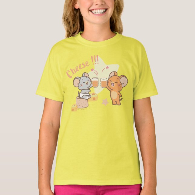 Anime Tuffy und Jerry Cheers zu Käse T-Shirt (Vorderseite)