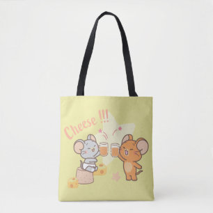 Anime Tuffy und Jerry Cheers zu Käse Tasche