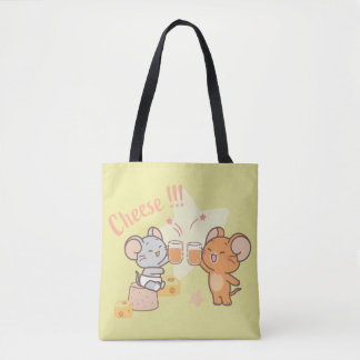 Anime Tuffy und Jerry Cheers zu Käse Tasche