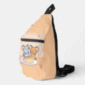 Anime Tuffy und Jerry Cheesecake Crossbody Bag (Rechte Ecke)