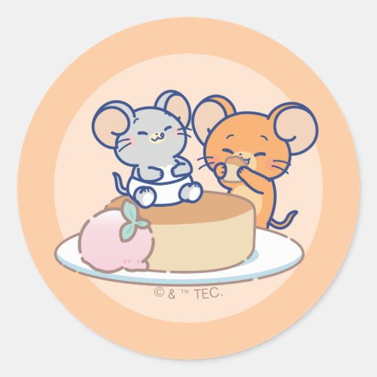 Anime Tuffy und Jerry Cheesecake Runder Aufkleber (Vorderseite)