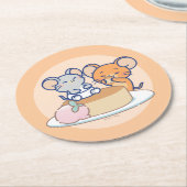 Anime Tuffy und Jerry Cheesecake Runder Pappuntersetzer (Angewinkelt)