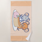 Anime Tuffy und Jerry Cheesecake Strandtuch (Vorderseite)