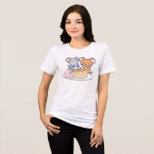 Anime Tuffy und Jerry Cheesecake Tri-Blend Shirt (Vorderseite voll)