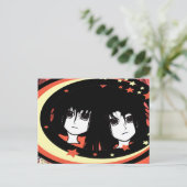 Anime Twins Postkarte (Stehend Vorderseite)
