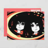 Anime Twins Postkarte (Vorne/Hinten)
