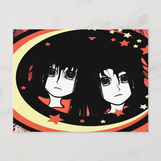 Anime Twins Postkarte (Vorderseite)