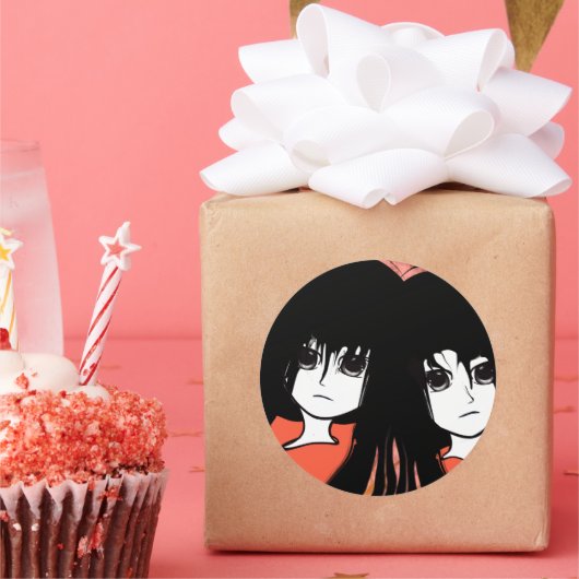 Anime Twins Runder Aufkleber (Party)
