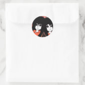 Anime Twins Runder Aufkleber (Tasche)