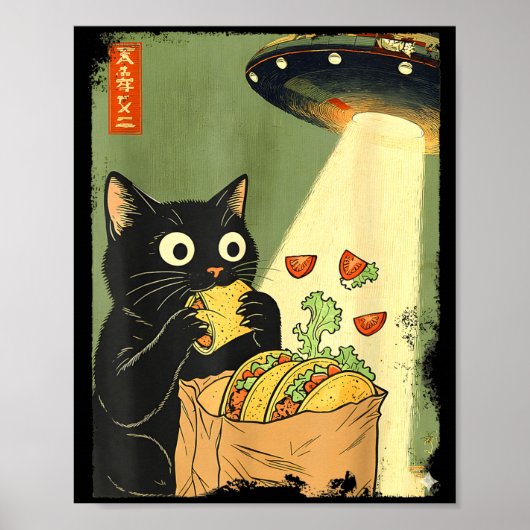 Anime UFO Cat Tacos Japanese Magic Poster (Vorne)