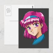 Anime und Manga Faces Postkarte (Vorne/Hinten)