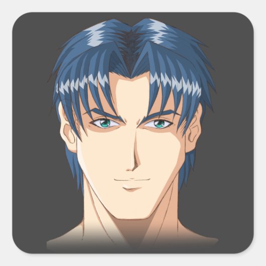 Anime und Manga Faces Quadratischer Aufkleber (Vorderseite)