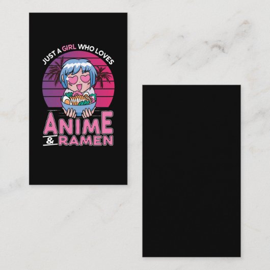 Anime und Ramen Girl Otaku Retro Japanisch Manga Visitenkarte (Vorne/Hinten)