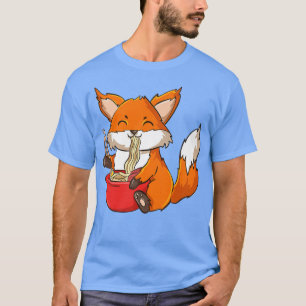 Anime und Ramen Lover Niedlichen Fox essen Bowl of T-Shirt