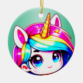 Anime Unicorn Kids Keramik Ornament (Vorne)