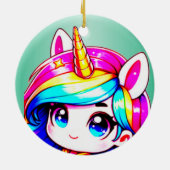 Anime Unicorn Kids Keramik Ornament (Hinten)