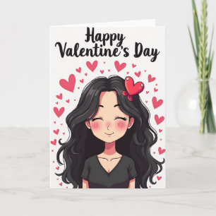 Anime-Valentinsporträtkarte Karte