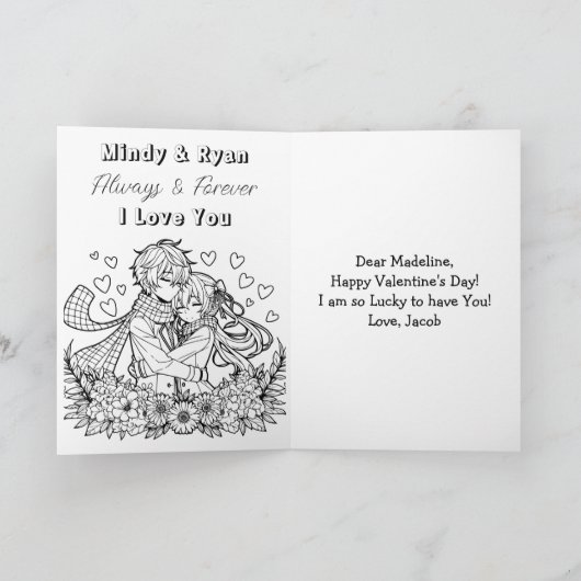 Anime Valentinstag mit Innenseitenseite Karte (Innenseite)